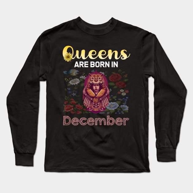 Queen Tiger December Long Sleeve T-Shirt by symptomovertake